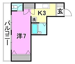 東一万ビル 1Kの間取図画像