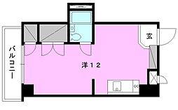 武井ビル 2階ワンルームの間取り