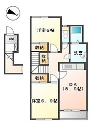 ファインディアハイツ 2DKの間取図画像
