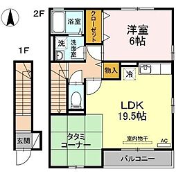 エントピア幸A 1LDKの間取図画像