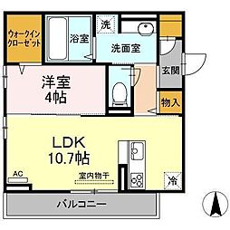 フェリエ3 1LDKの間取図画像