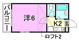 フジヴィレッジ道後 1Kの間取図画像