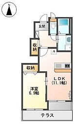 シダーフォレスト 1LDKの間取図画像