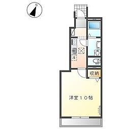ランド・ヴェルジュ 1Kの間取図画像