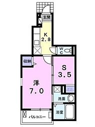 ヴァローレフェデール 1SKの間取図画像