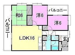 MSS-2 3LDKの間取図画像