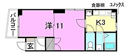 プラスパ本町 1Kの間取図画像