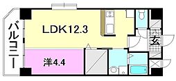 ロイヤルステージ樽味 1LDKの間取図画像