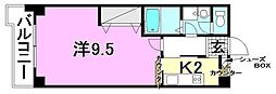 秋桜館 1Kの間取図画像