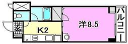 メゾン・ド・リオス 1Kの間取図画像