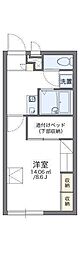 レオパレスMOMO 1Kの間取図画像