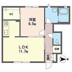 コンフォートA 1LDKの間取図画像
