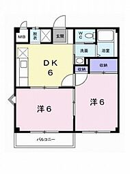 サン住吉 2DKの間取図画像
