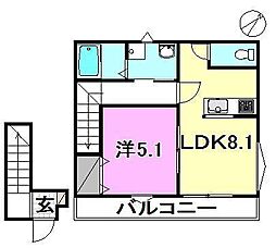 ヴェルグレーヴェアステーションフロントプレミアム 1LDKの間取図画像