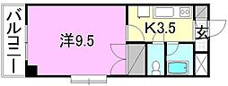 シンセイビル 1Kの間取図画像