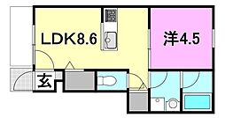 I・SGarden北条駅前 1LDKの間取図画像