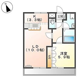 プランドール・カネキC 1LDKの間取図画像