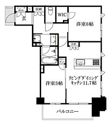 クレアホームズ松山大街道ザ・プレミアム 2LDKの間取図画像