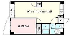 ロイヤルアネックス福音寺 1LDKの間取図画像