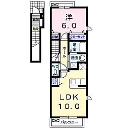 カーサ・はなみずき 1LDKの間取図画像