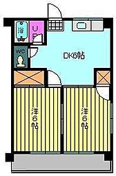 ひかりハイム 2DKの間取図画像