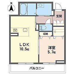 BloomStageAmayama 1LDKの間取図画像