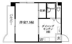 エリフェット松山 1DKの間取図画像