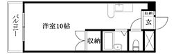 メゾン土居田 ワンルームの間取図画像