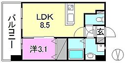 アルファプレミアム高砂 1LDKの間取図画像