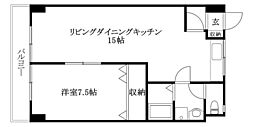 来住フラット 1LDKの間取図画像