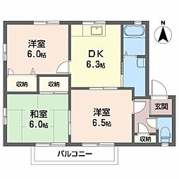 ArtWindowB 3DKの間取図画像