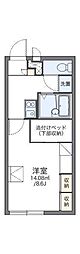 レオパレスヴィラ姫原 1Kの間取図画像