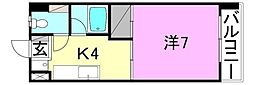 福川ハイツ 1Kの間取図画像
