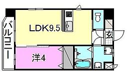 メイフェア鉄砲町プレミアム 1LDKの間取図画像