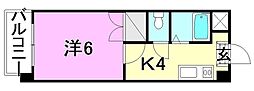 メゾン桑原 1Kの間取図画像