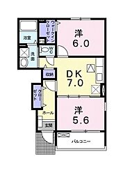 サントアールさち 2DKの間取図画像