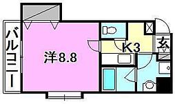 フェリス 1Kの間取図画像