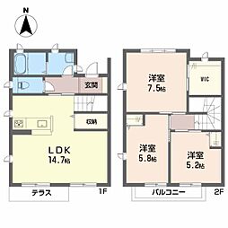 フローラルコート 3LDKの間取図画像