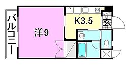 ベルルブラン 1Kの間取図画像