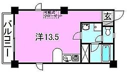 ベルハイム38 ワンルームの間取図画像