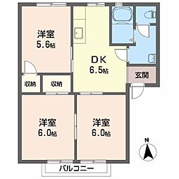 フィールドヴィレッジA 3DKの間取図画像