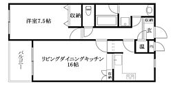 メゾン・ド・エディフィス 1LDKの間取図画像