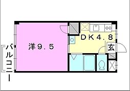 ポパイハイツ 1DKの間取図画像