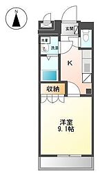 プレッソリーバY 1Kの間取図画像