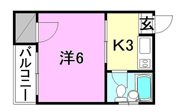 第二曙マンション 402 号室｜愛媛県松山市緑町2丁目(賃貸マンション1K・4階・17.43㎡)の写真 その2