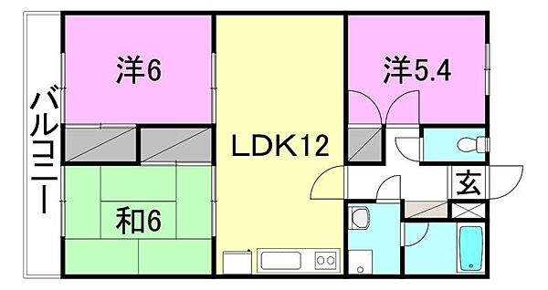 メゾンＳ 202 号室｜愛媛県松山市余戸西1丁目(賃貸アパート3LDK・2階・64.64㎡)の写真 その2