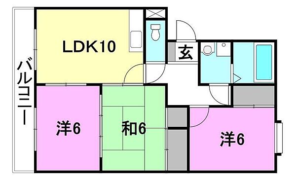 コモドハウス 101 号室｜愛媛県松山市東石井5丁目(賃貸マンション3LDK・1階・66.98㎡)の写真 その2