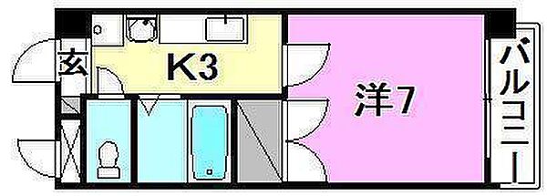ジョイフル第3祝谷 105 号室｜愛媛県松山市祝谷5丁目(賃貸マンション1K・1階・22.68㎡)の写真 その2