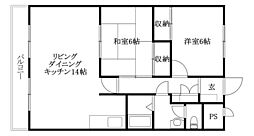 オーキッドテラス志津川 2LDKの間取図画像