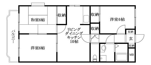 ヤマノリハイツ 301 号室｜愛媛県松山市和泉南4丁目(賃貸マンション3LDK・3階・62.41㎡)の写真 その2